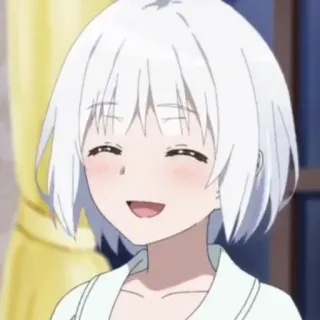 🍁 anime, fofa, sorrindo, feliz, garota telegram sticker