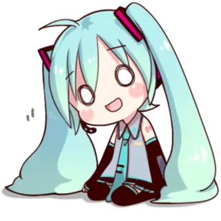 😀 Hatsune Miku Anime, Vocaloid, Süß, Chibi, Hatsune Miku, Kawaii telegram sticker