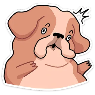 🤨 chien, animal, animal de compagnie, mignon, dessin animé, autocollant telegram sticker