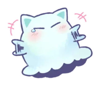 😂 hantu, kawaii, imut, roh, kartun whatsapp sticker
