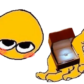 😛 emoji, proposal, love, ring, engagement, cute whatsapp sticker
