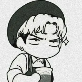 😠 漫画, キャラクター, コーヒー, 飲み物, 可愛い, マンガ telegram sticker
