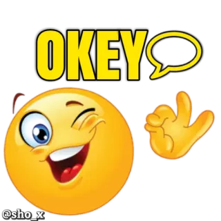 👌 OKEY emoji, okay, okey, wink, happy, agreement whatsapp sticker