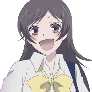😄 anime, girl, school uniform, smiling, cartoon telegram sticker
