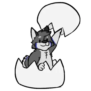🥚 serigala, hewan, telur, kartun whatsapp sticker