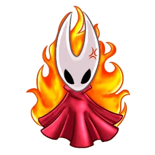 😡 Hornet Hollow Knight Hornet, Hollow Knight, angry, fire, video game telegram sticker