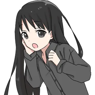 😯 Anime, Manga, Cartone animato, Ragazza, Scioccata, Sorpresa telegram sticker