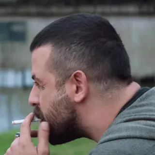 🚬 мужчина, курение, сигарета, профиль, борода, взрослый telegram sticker