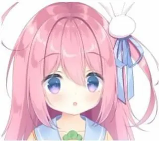 🙂 chica anime, pelo rosa, lindo, dibujo animado, pegatina, manga, ilustración whatsapp sticker