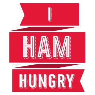 🐷 I HAM HUNGRY jamón, hambre, comida, divertido, broma, humor telegram sticker