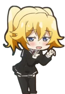😏 Anime, Chibi, Rubio, Lindo, Dibujos animados, Ilustración telegram sticker