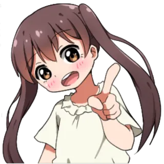 ☝ Fille anime, Pointage, Dessin animé, Mignon, Animation, Fille telegram sticker