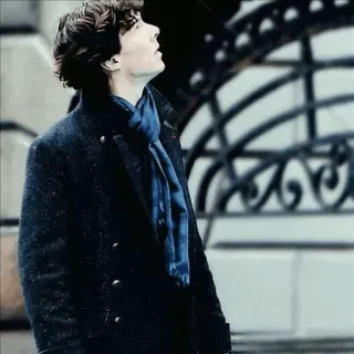💎 Sherlock Holmes Sherlock sherlock, benedict cumberbatch, detective, scarf, london telegram sticker