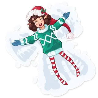 ❄️ Schneeengel, Winter, Weihnachten, Feiertag, Elf, niedlich whatsapp sticker