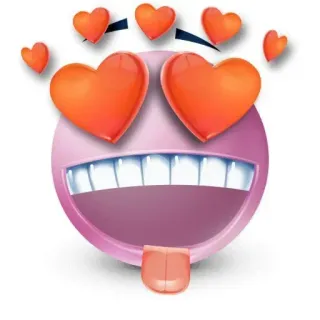 😍 Emoji, Trái tim, Tình yêu, Khuôn mặt, Nụ cười, Phim hoạt hình telegram sticker