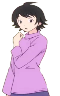 😯 Аниме, Персонаж, Девушка, Иллюстрация, Мультфильм telegram sticker