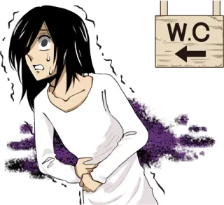 😓 W.C banheiro, sanita, doente, dor de estômago, desenho animado, personagem telegram sticker