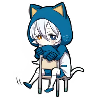 😔 อนิเมะ, แมว, คาวาอิ, น่ารัก, มังงะ, การ์ตูน, ตัวละคร telegram sticker