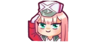 🙆‍♀ Zero Two Darling in the Franxx Anime, Manga, Kawaii, Mädchen, Pinke Haare telegram sticker