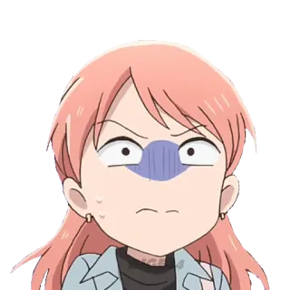 😖 Anime, Adesivo, Cartone animato, Arrabbiato, Confuso, Frustrato telegram sticker