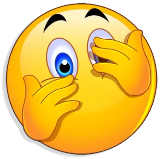 😧 Emoji, Amarelo, Espiando, Olhos, Engraçado telegram sticker