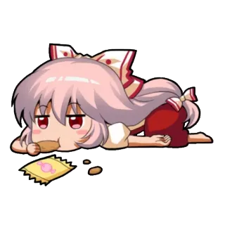 😑 Chibi, Anime, Carino, Snack, Mangiare, Kawaii telegram sticker