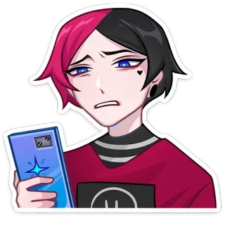 😐 Anime, Emo, Teenager, Handy, Cartoon, Sticker, Figur whatsapp sticker