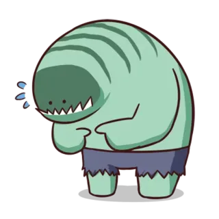 🙃 monstruo, dibujo animado, personaje, triste, ilustración, lindo telegram sticker