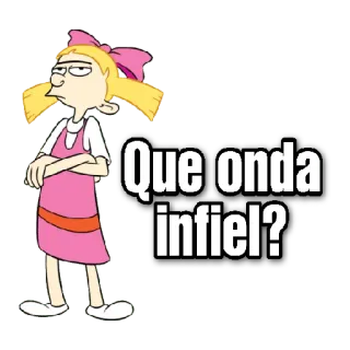 😀 Helga Pataki Hey Arnold! Que onda infiel? cartoon, helga pataki, hey arnold, spanish, infidel, nicktoons, character telegram sticker
