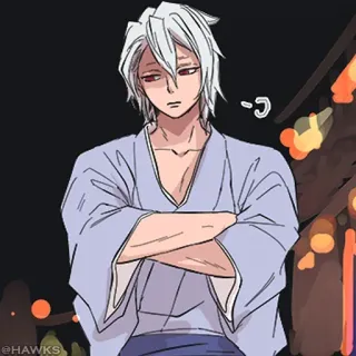 🌐 Anime, Manga, Personnage, Yukata, Art numérique, Illustration telegram sticker