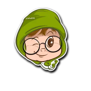 😉 @afsall81 desenho animado, personagem, adesivo, verde, fofo, menino telegram sticker