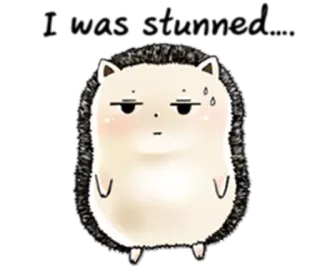 😒 hérisson, dessin animé, mignon, animal telegram sticker
