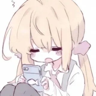 🧃 Anime, Chica, Lindo, Dibujos animados, Kawaii, Teléfono, Dibujo, Chibi telegram sticker