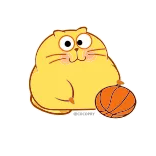 🏀 cat, cartoon, basketball, animal, cute, sticker telegram sticker
