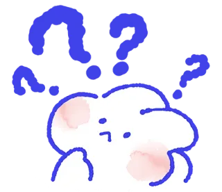 ❓ denken, Frage, Wolke, niedlich, verwirrt telegram sticker