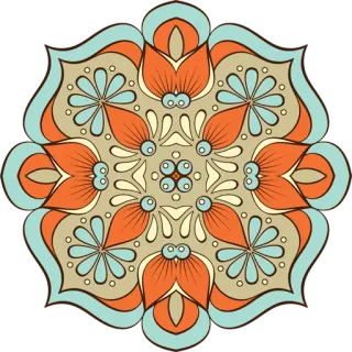 🎨 マンダラ, パターン, 花柄, 装飾, デザイン, 幾何学的, 装飾的, 抽象 telegram sticker