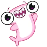 👋 Kreskówka, Różowy, Stwór, Potwór, Zabawny, Uroczy telegram sticker