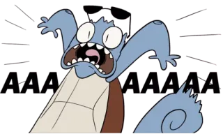 😱 AAAAAAA Cartoon, verängstigt, schreiend, Schildkröte whatsapp sticker