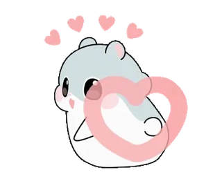 ❤️ แฮมสเตอร์, น่ารัก, สัตว์, หัวใจ, คาวาอิ, ความรัก, สติกเกอร์ telegram sticker