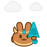 ⚡️ rabbit, clouds, cartoon, cute, animal, sky telegram sticker