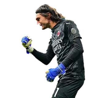 ✊ futebol, futebol, goleiro, atleta, esporte, AC Milan telegram sticker
