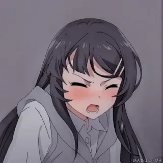 ❤️ Anime, Garota, Desenho animado, Retrato, Ilustração whatsapp sticker