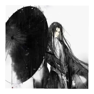 😶 art, personnage, parapluie, pluie, fantaisie whatsapp sticker