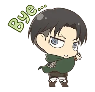 😑 Levi Ackerman Attack on Titan Bye... Anime, Mangá, Tchau, Despedida, Adeus telegram sticker