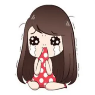 😭 เศร้า, ร้องไห้, อนิเมะ, ผู้หญิง, น้ำตา, ความทุกข์ telegram sticker