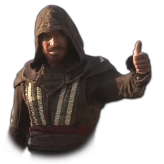 👍 thumbs up, approval, good, man, character, hood, clothing telegram sticker