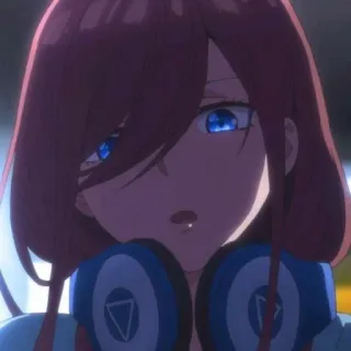 💙 anime, girl, headphones, cute, blue eyes telegram sticker