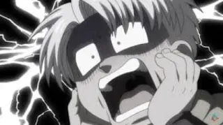 😨 animé, choqué, effrayé, éclair, peur telegram sticker