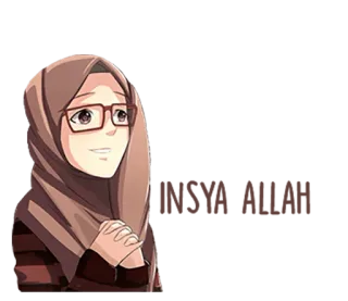 🙏 femme, hijab, musulman, lunettes, souriant telegram sticker
