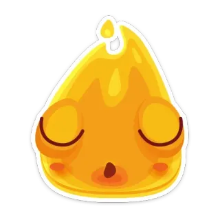 😴 slime, kuning, karakter, imut, gumpalan whatsapp sticker